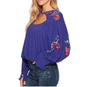 Free People Lita Embroidered Shirt in Size XS